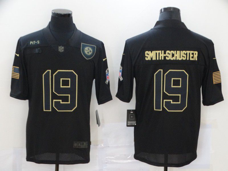 Men Pittsburgh Steelers #19 Smith-schuster Black gold lettering 2020 Nike NFL Jersey->minnesota vikings->NFL Jersey